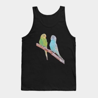 Cute budgies - green and blue Tank Top